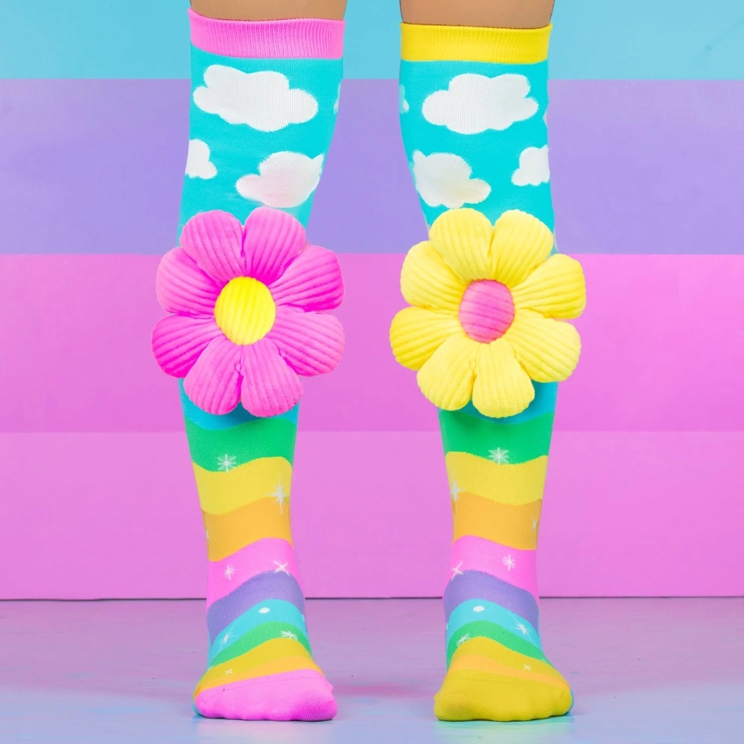Șosete lungi colorate Madmia Flower Power pentru fete 6-99 ani