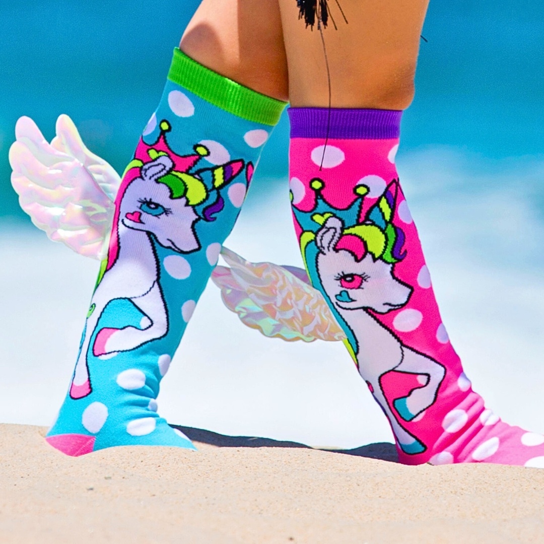 Șosete lungi colorate Madmia pentru fete Flying Unicorn 3-5 ani