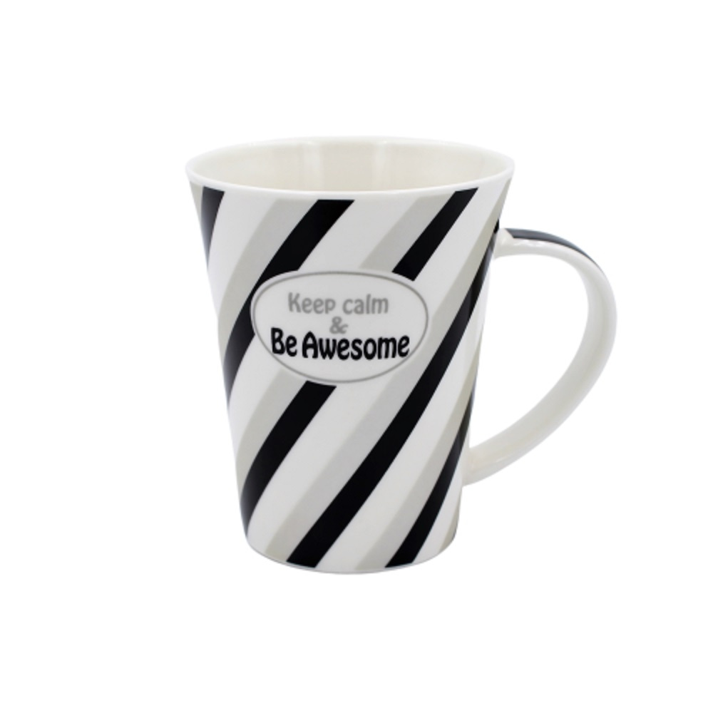 Cană din porțelan personalizată cu mesaj "Keep calm and Be Awesome"