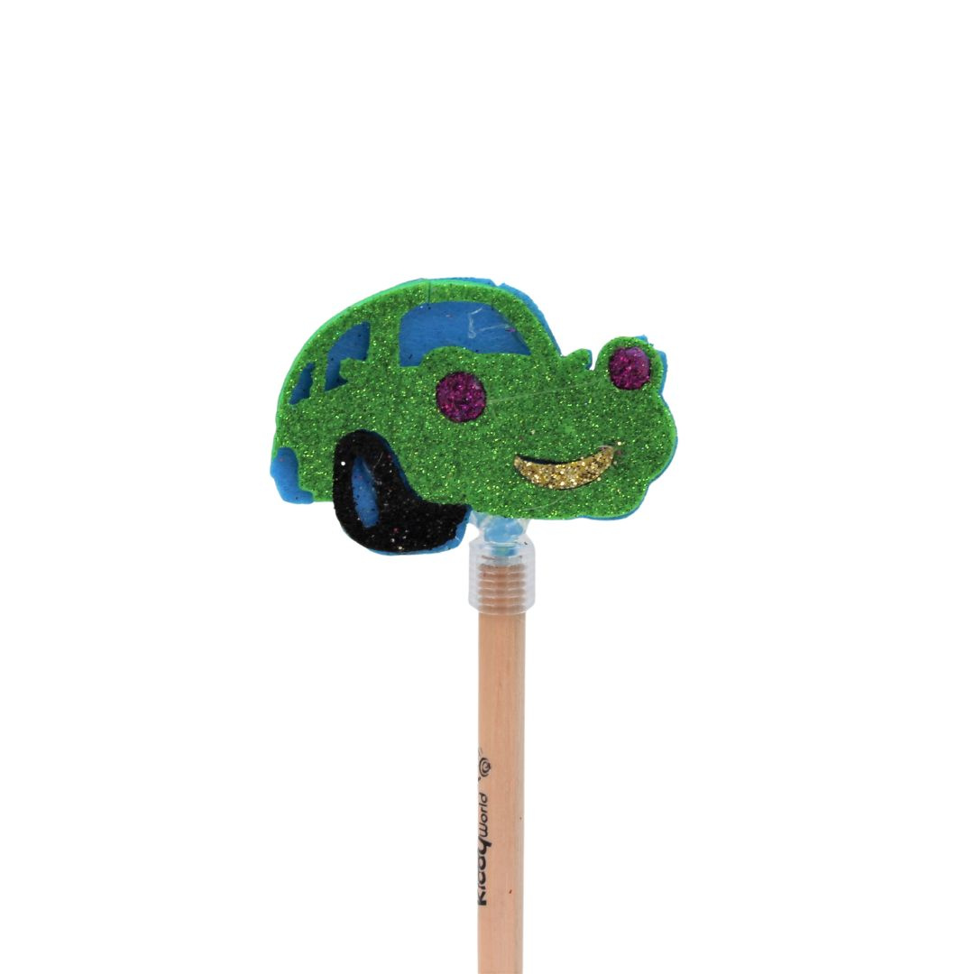 Creion figurină Mașinuță albastru-verde 22 cm