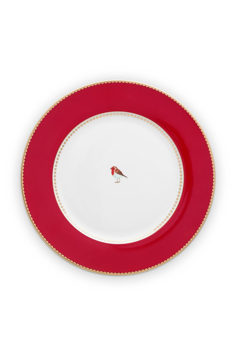Farfurie din porțelan, Pip Studio, Red, 26.5cm, colecția Love Birds