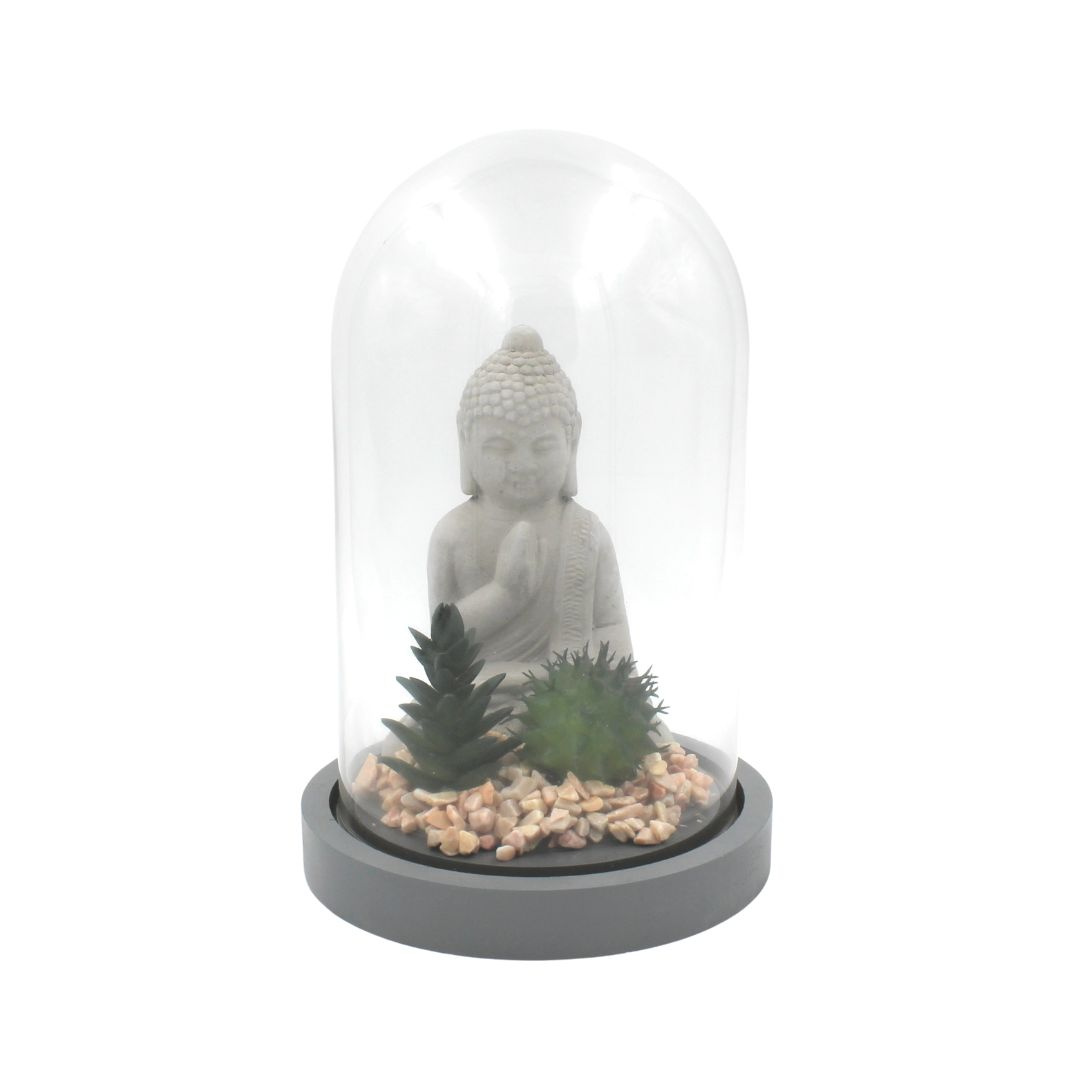 Glob decorativ sticlă Buddha plante 21cm