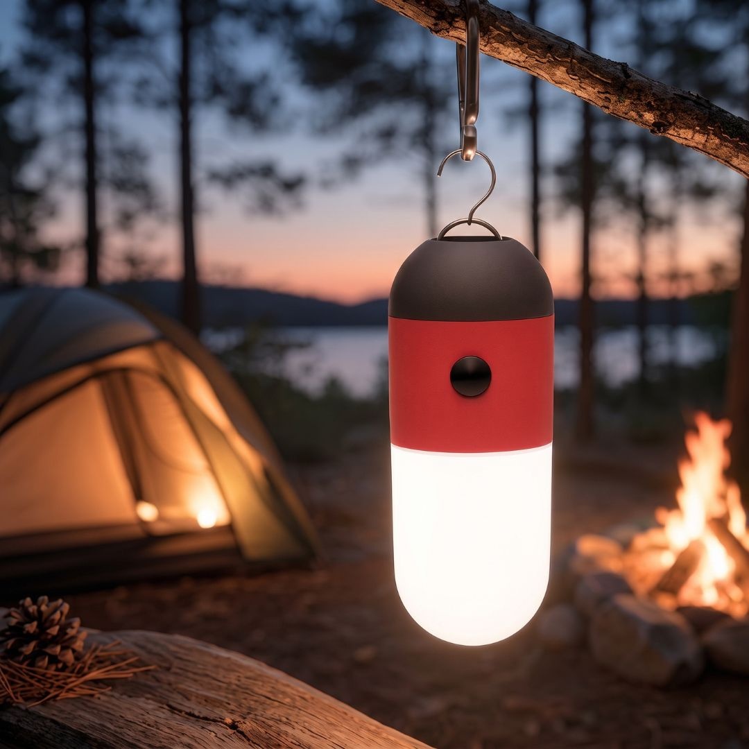 Lampă camping cu 3 intensităti de lumină, 8 x LED, Redcliffs, culoare grena