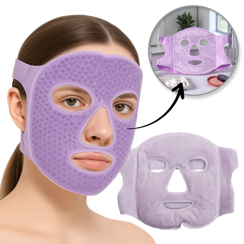 Mască facială cu gel dublu, răcoritoare și încălzitoare, pentru…