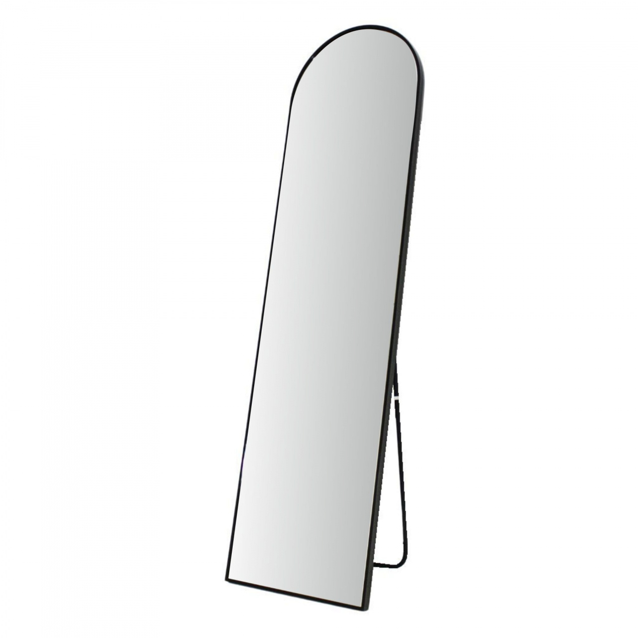 Oglindă decorativă de podea, ramă metalică neagră, 150x40 cm