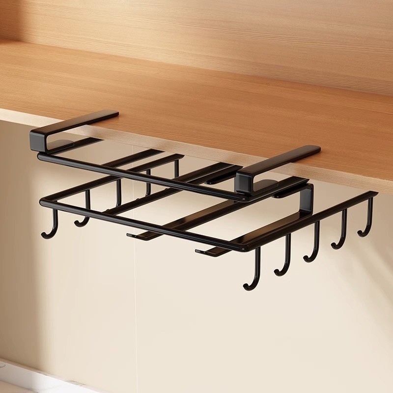 Organizator de bucătărie, suspendat, din metal, cu raft și cârlige…