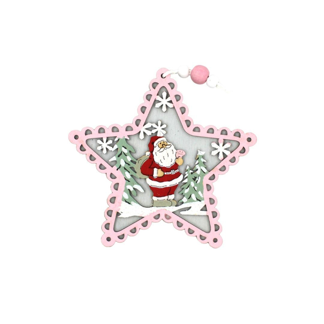 Ornament brad Stea Moș Crăciun 12x12 cm
