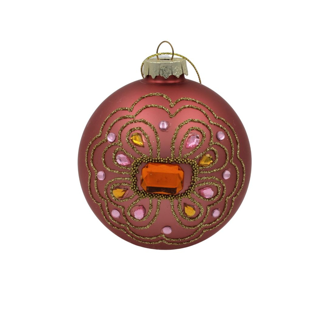 Ornament de Crăciun, House of Seasons - Glob stilizat rose