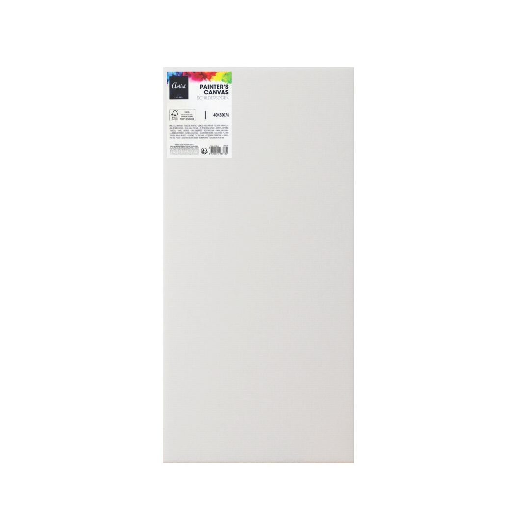 Pânză de pictură, pe șasiu, 40x80 cm – 100% bumbac, grundată, pentru acrilic și ulei