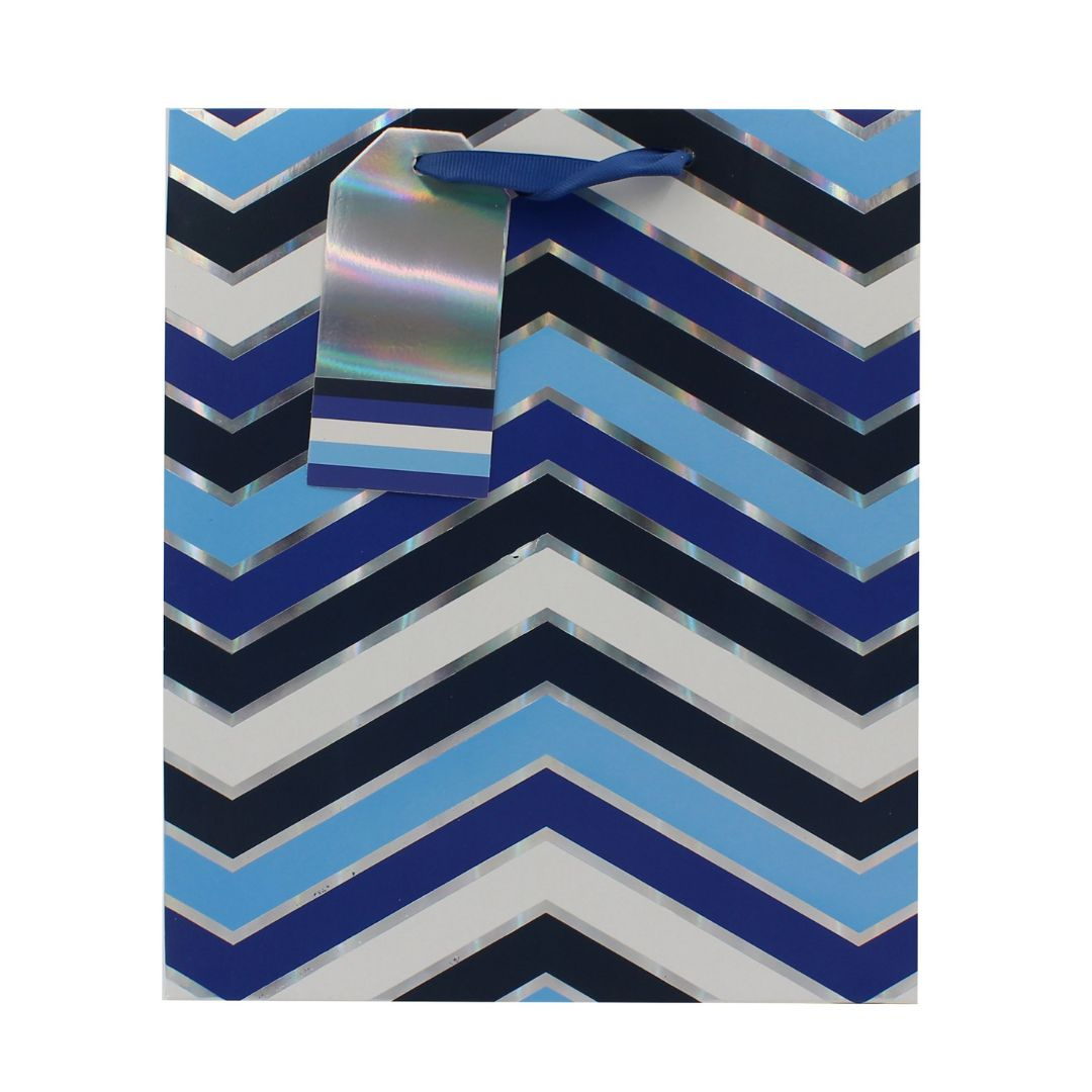 Punga cadou M hartie navy chevron