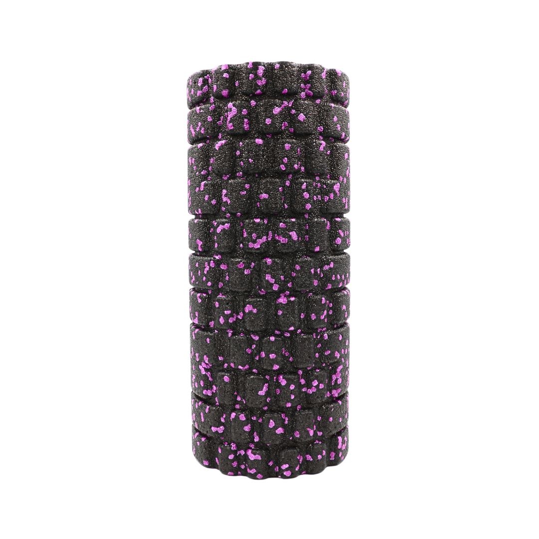 Rolă cilindru masaj XQ Max, din spumă, pentru yoga, negru cu roz, 33x14 cm
