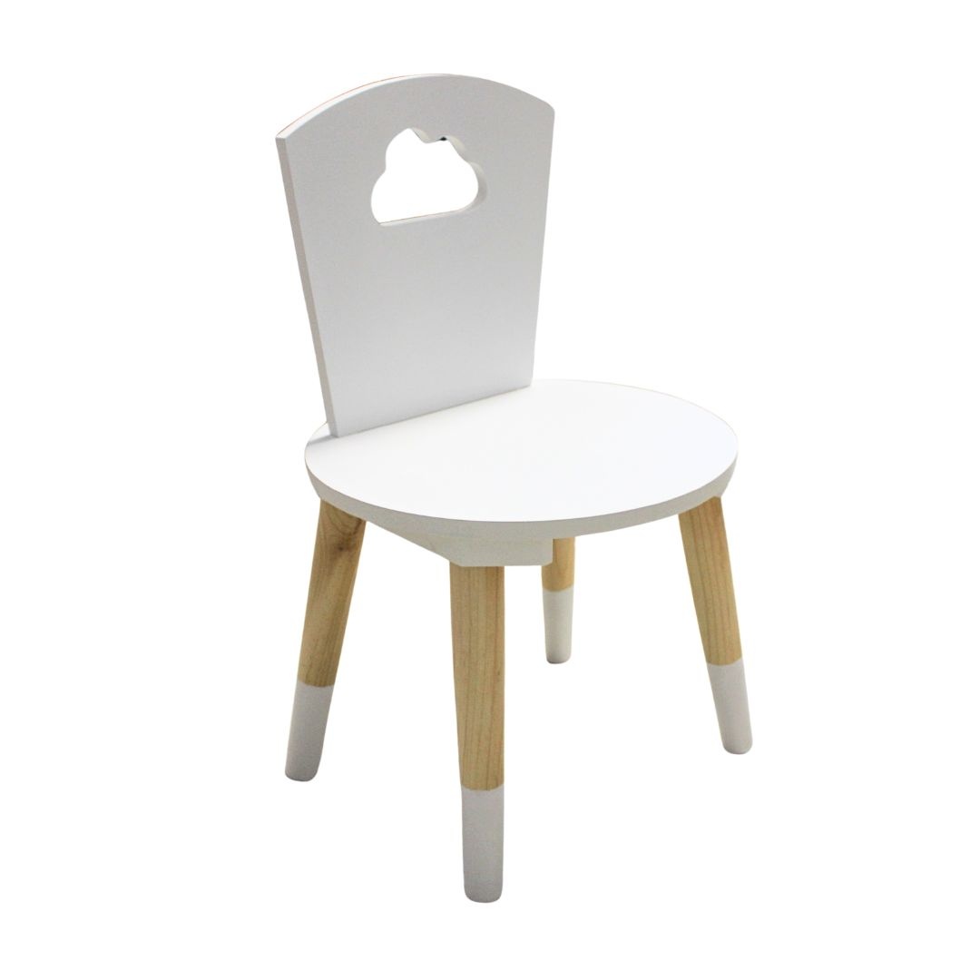 Scaun pentru copii, din MDF alb, 50cm