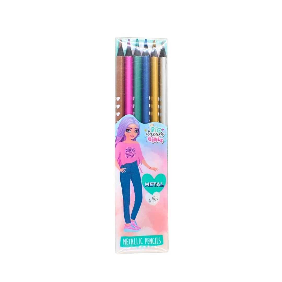 Set 6 creioane metalizate, Big Dream Girls