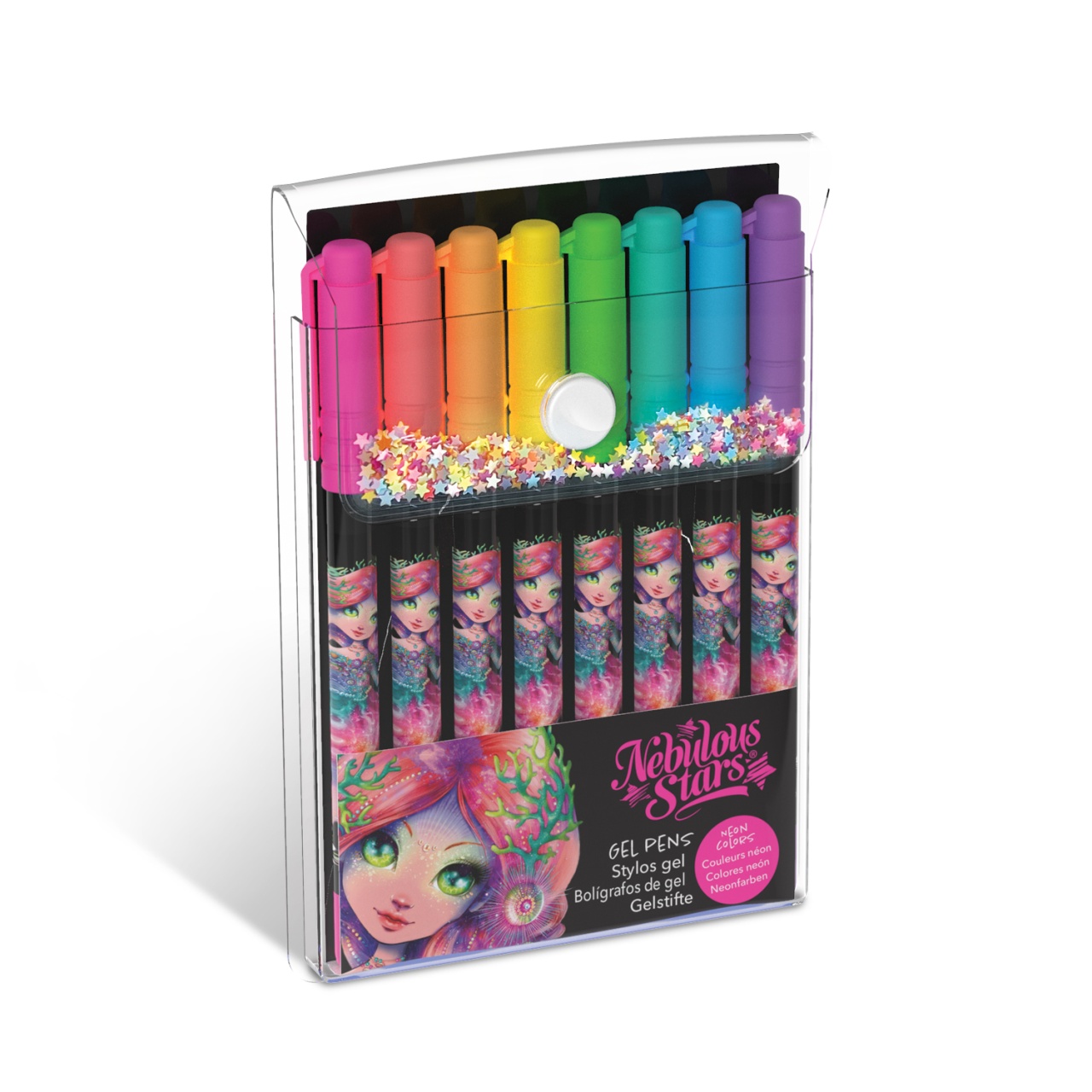Set 8 pixuri cu gel, cerneală neon - Nebulous Stars