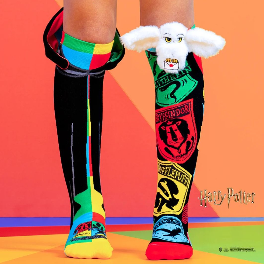 Șosete lungi colorate Madmia unisex fantasy Hogwards si Hedwig 6-99 ani