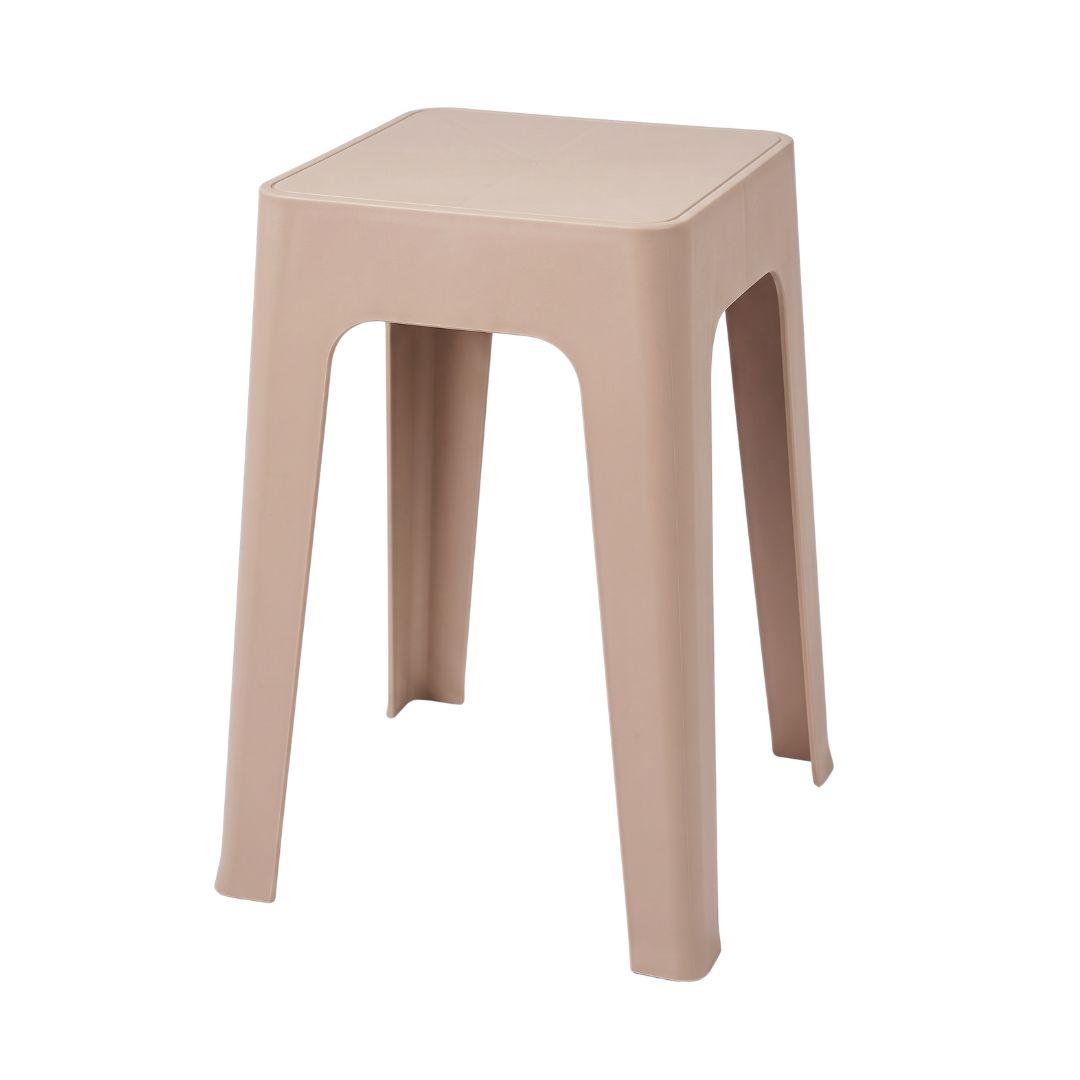 Taburet suprapozabil din plastic, 33x33x47cm, taupe
