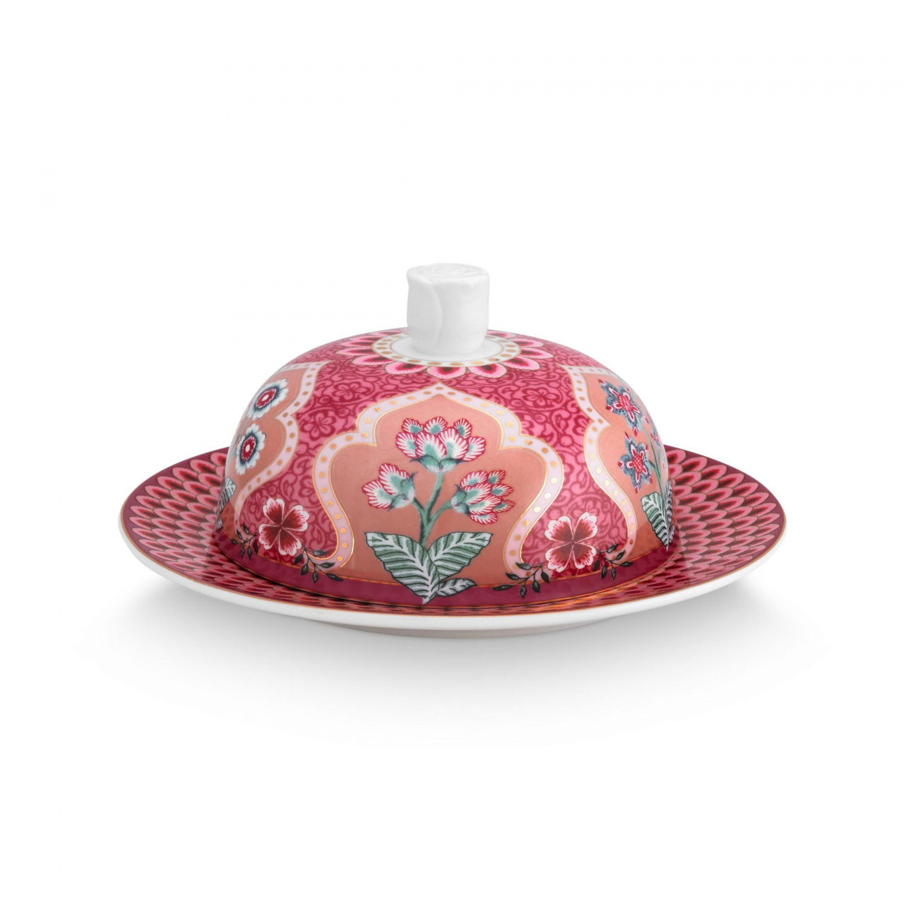 Untieră, porțelan, colecția Flower Festival, Pip Studio, 17x8cm, roz