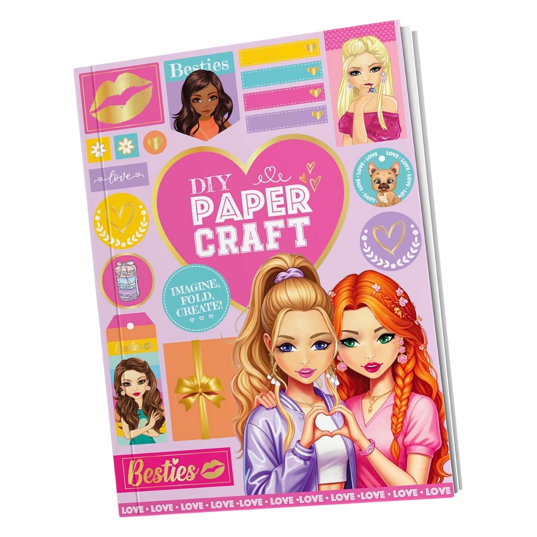 Caiet creativ, 32 pagini, cu activități de decupat, îndoit și creat, 29,7 × 21 cm