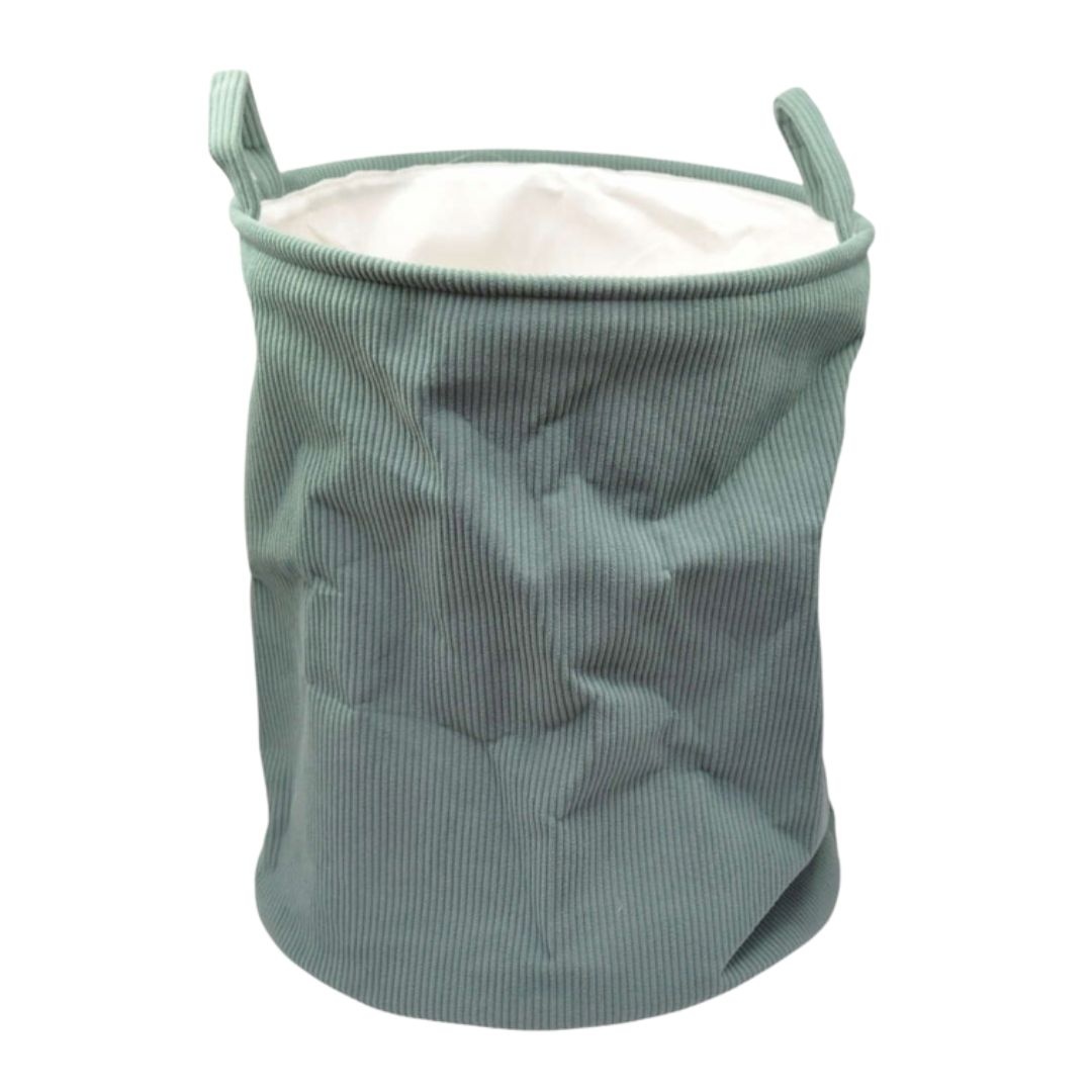 Coș de rufe pliabil, textil, rotund, 38x38x50 cm, culoare gri închis