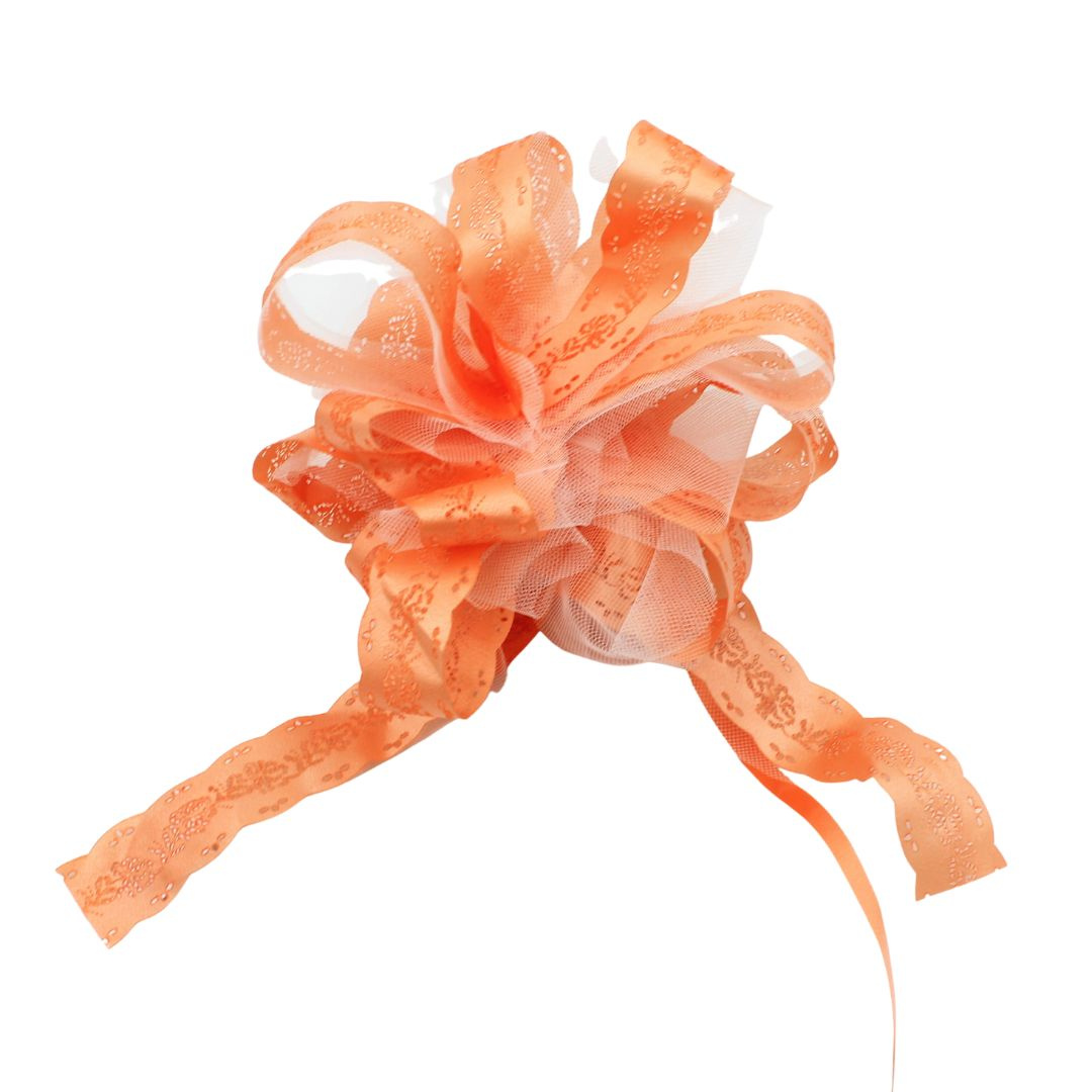 Fundă nuntă cu autoformare tulle 20cm somon