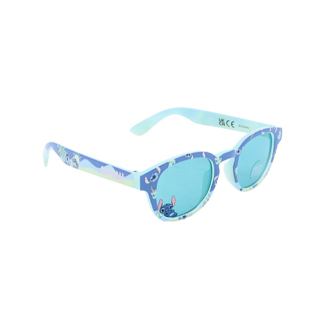 Ochelari de Soare Copii Disney Stitch – Model Albastru Pastel, Protecție 100% UV, Design Tropical