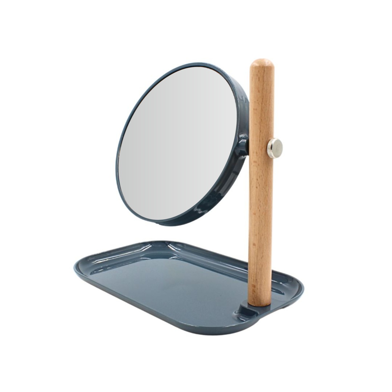 Oglindă machiaj, Bathroom Solution, 15.5 x 22 cm, culoarea antracit