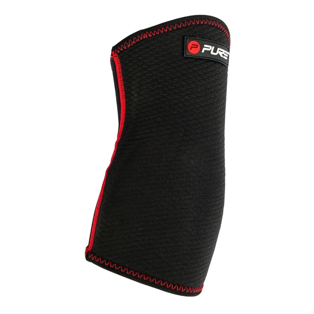 Orteză pentru Cot din Neopren Pure 2 Improve – Mărimea XL | Negru cu Cusături Roșii