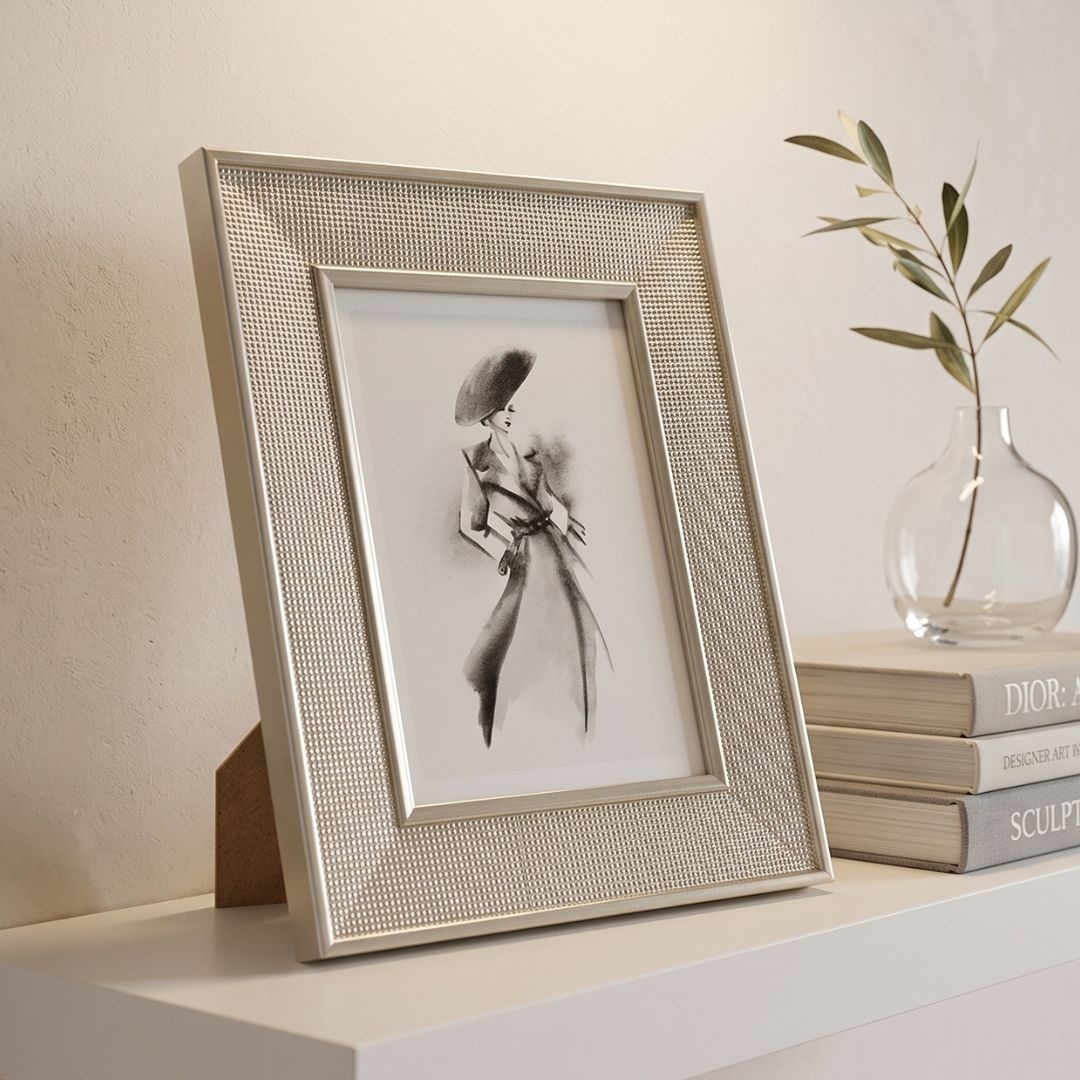 Ramă Foto Decorativă 20.5 x 25.5 cm – Polistiren Texturat Auriu Champagne