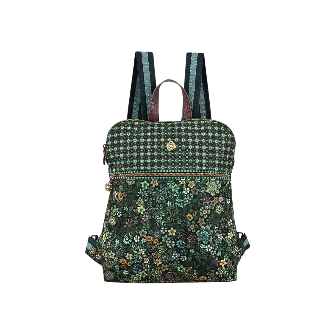 Rucsac Finlee damă, Pip Studio, Green, 28x11x36 cm, colecția Tutti i Fiori