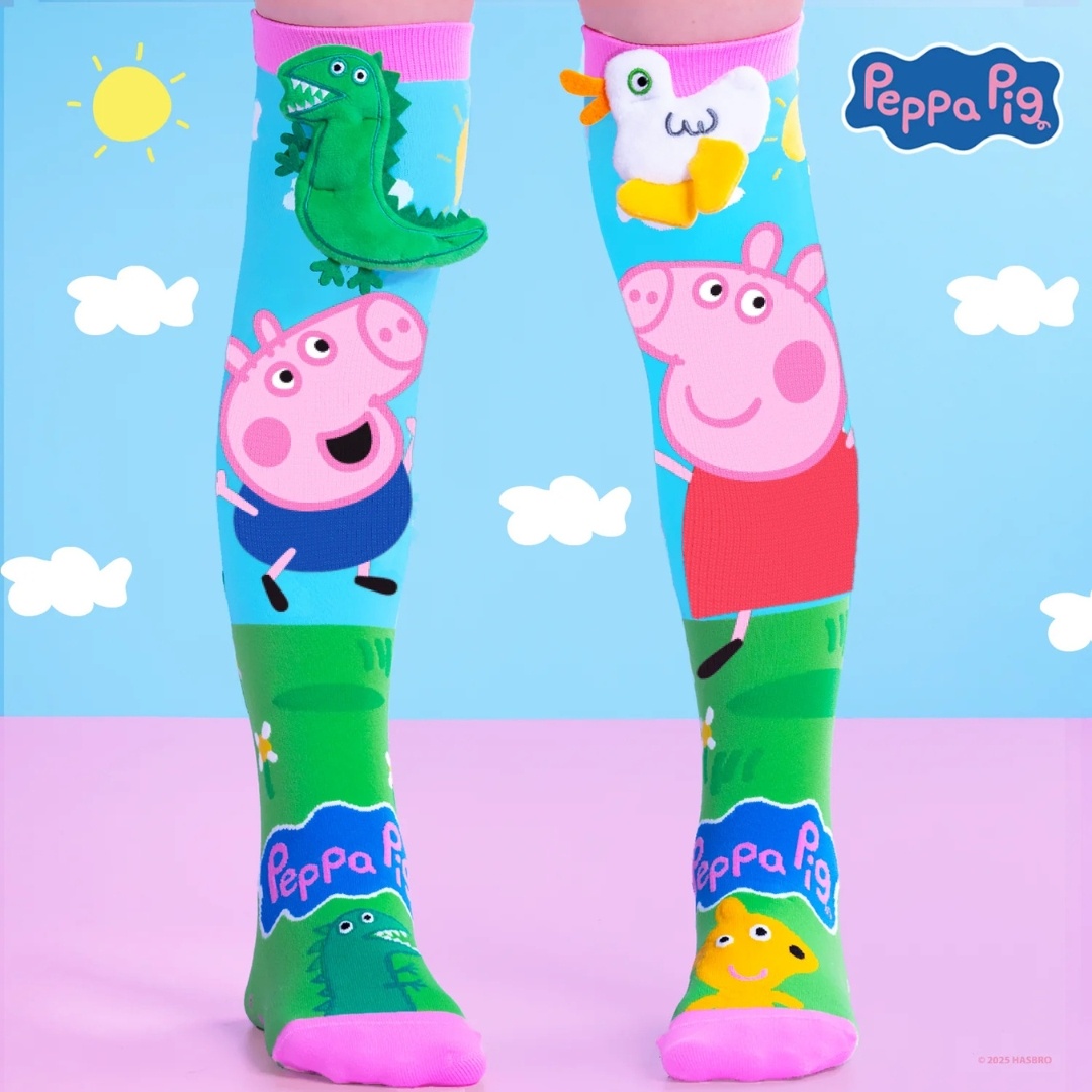 Șosete lungi colorate Madmia Peppa Pig & George unisex 6-99 ani
