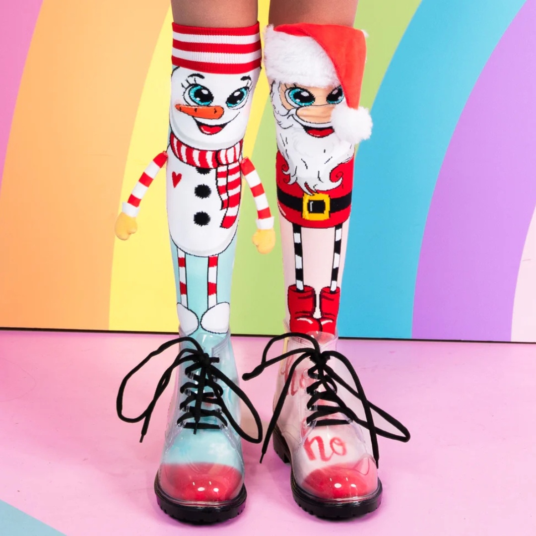 Șosete lungi colorate Madmia unisex fantasy Santa and Snowman 3-5 ani