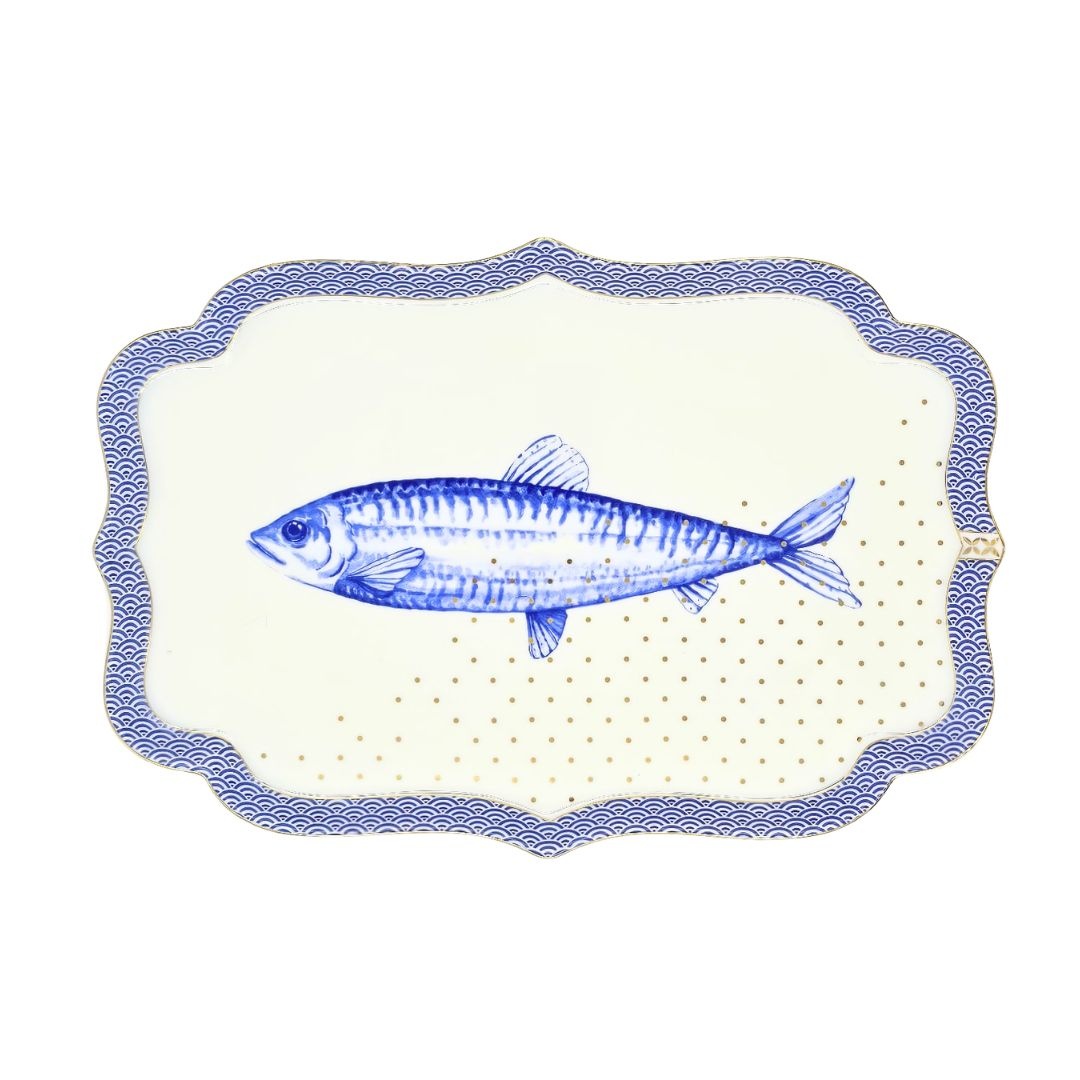 Tavă din porțelan, 26 x 18 cm, Pip Studio, Yerseke, colecția Royal White