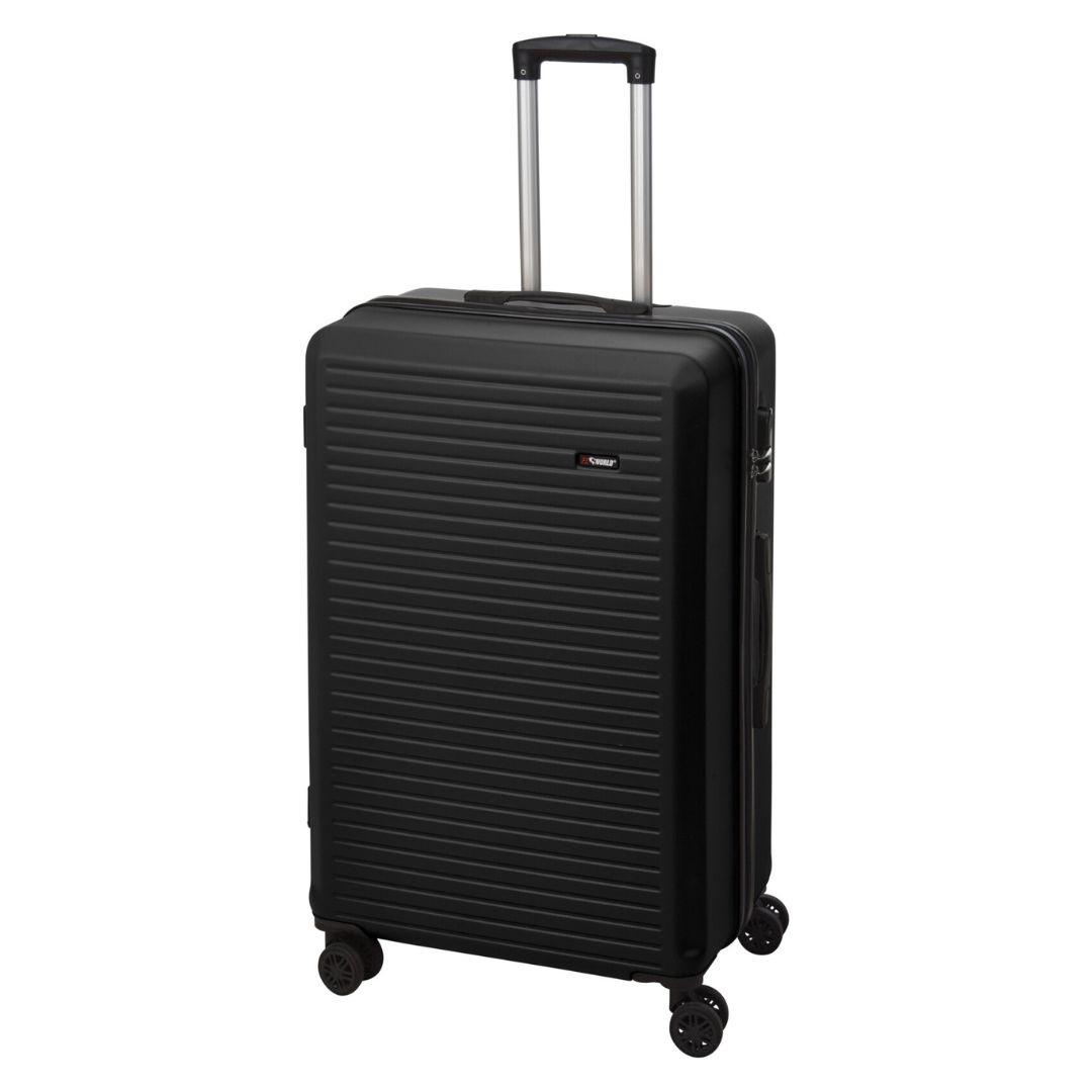 Troler ProWorld cu roți 360°, 60 litri, negru, 43x26x65,5 cm