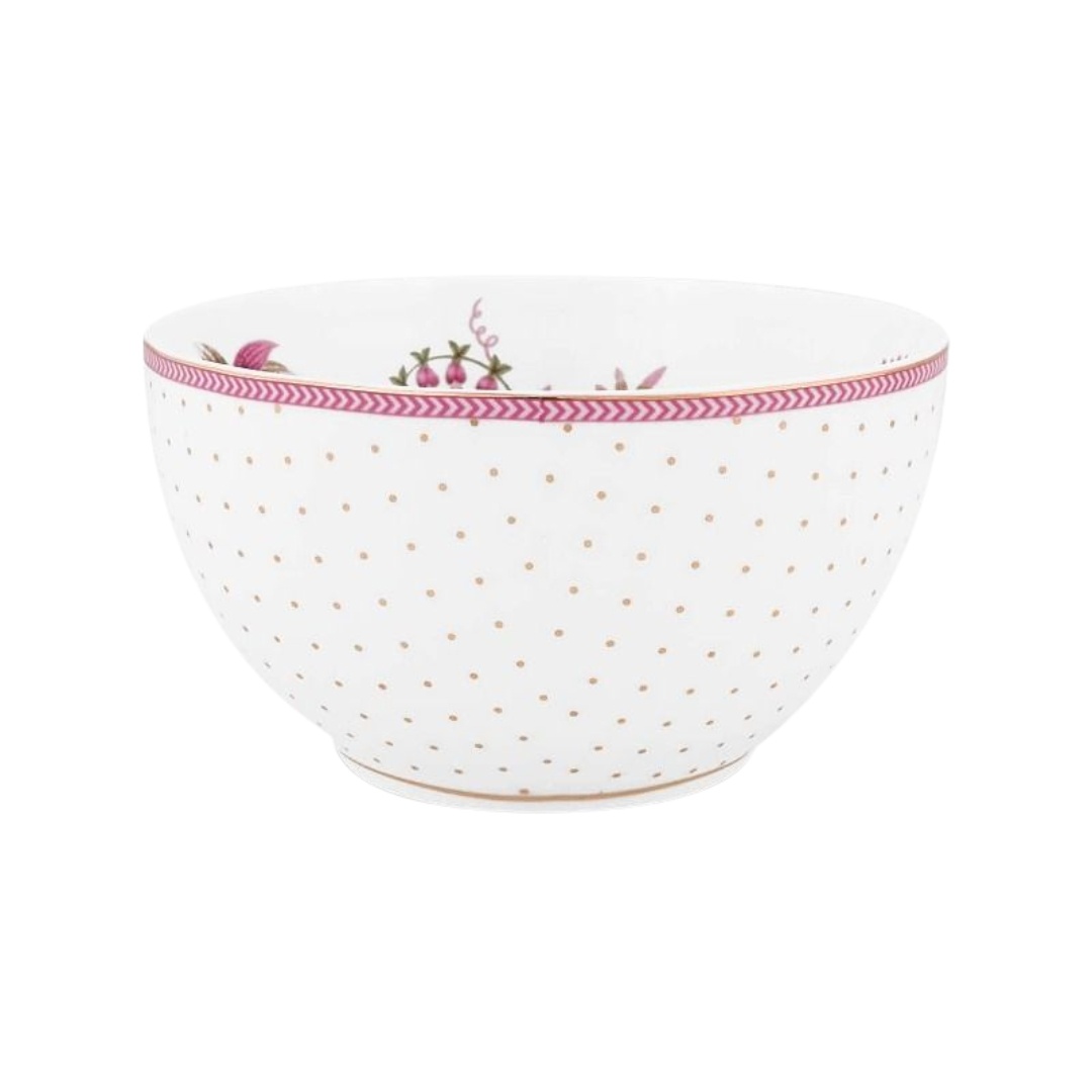 Bol din porțelan, Pip Studio, Dots Gold Pink, 15 cm, colecția Jolie