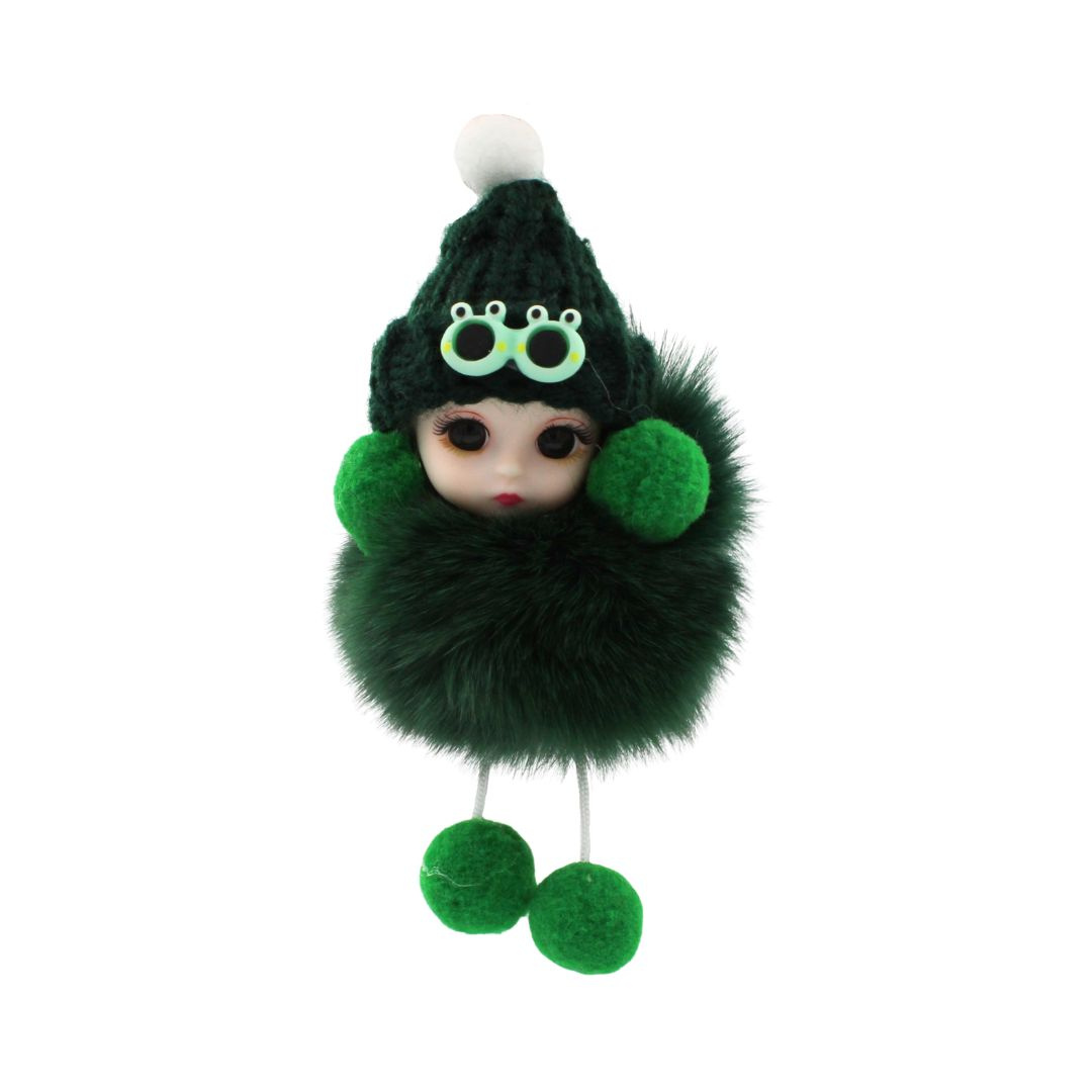 Breloc puf verde închis model bebeluș