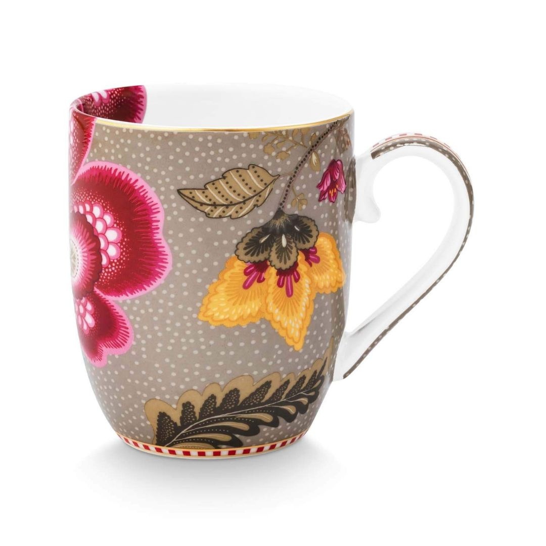 Cană din porțelan, Pip Studio, Khaki, 145 ml, colecția Blooming Tales