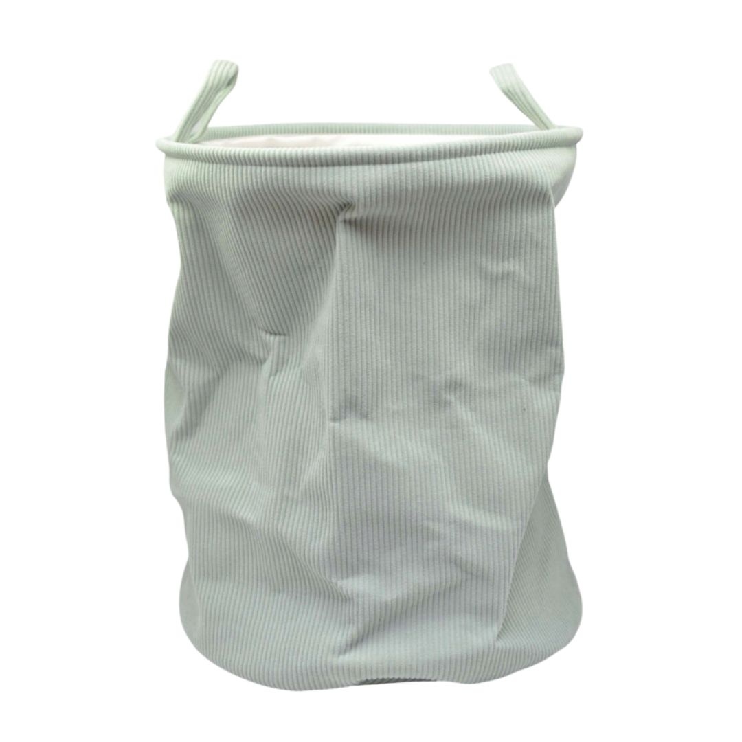 Coș de rufe pliabil, textil, rotund, 38x38x50 cm, culoare gri deschis