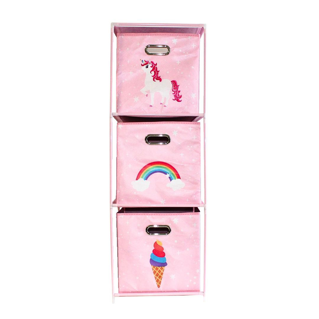 Dulap modular 3 rafturi și 3 cutii depozitare Unicorn