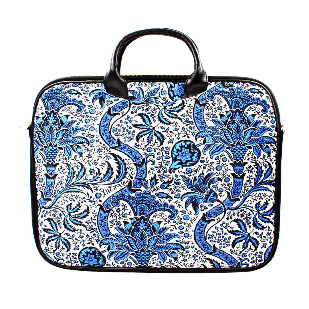 Geantă pentru laptop, colorată, pentru damă, din catifea, Royal Blue 14"