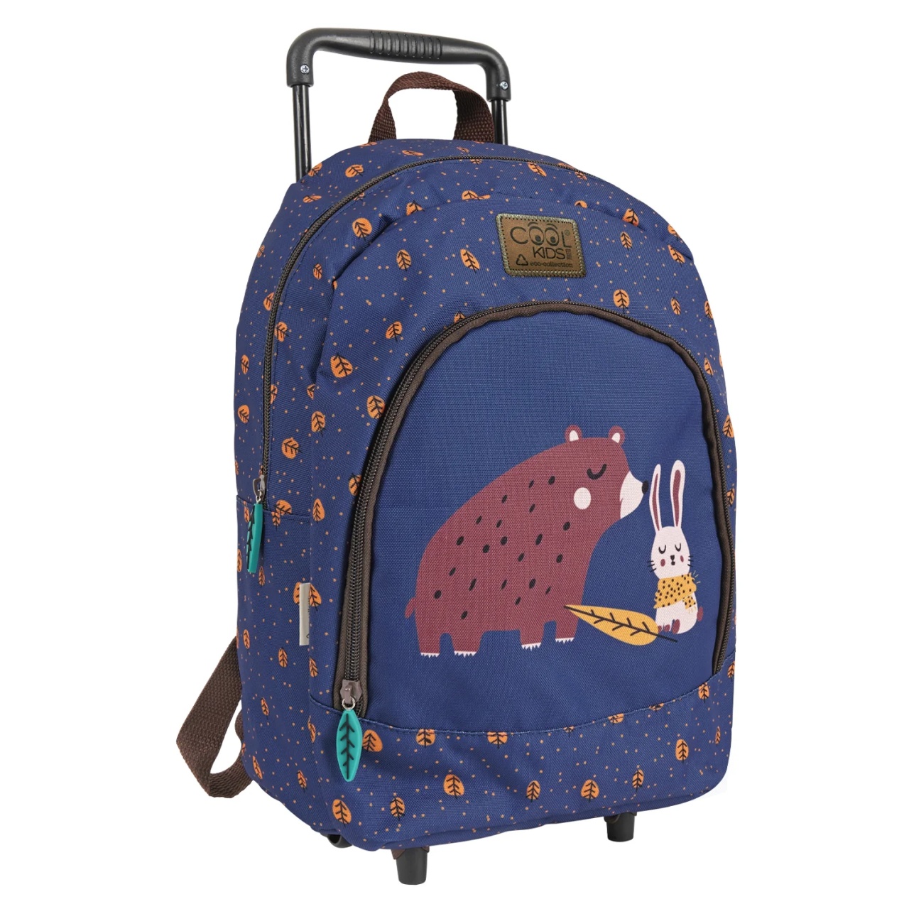 Ghiozdan troller, Perletti, model Urs & Iepure, 40 cm, colecția Cool Kids