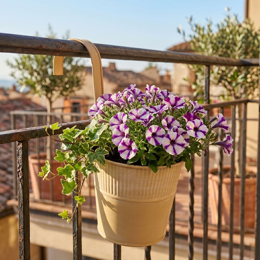 Ghiveci crem 12,5 cm pentru balustradă