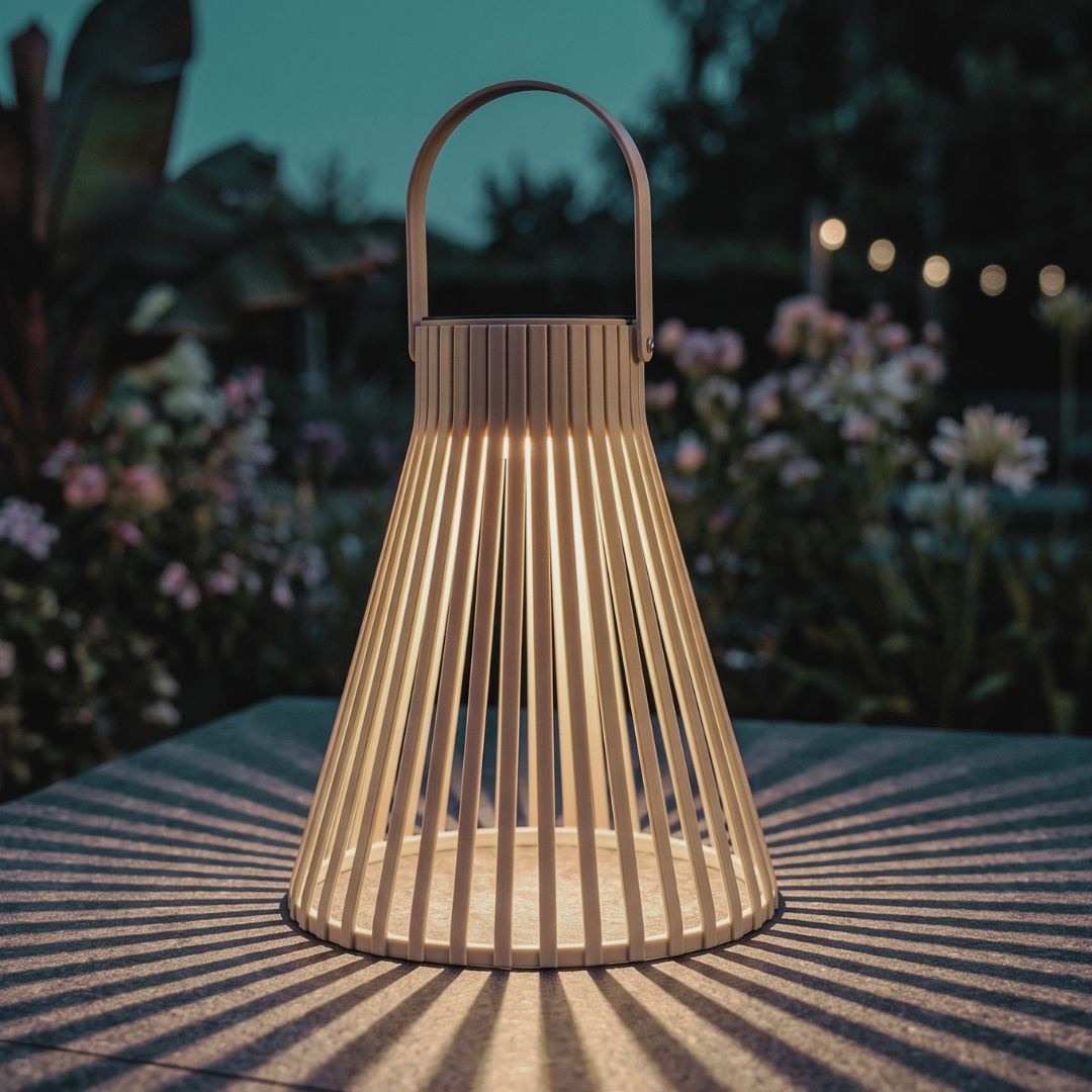 Lampă solară decorativă, H&S Collection, cu LED, cu agățătoare, 24 cm, culoare crem