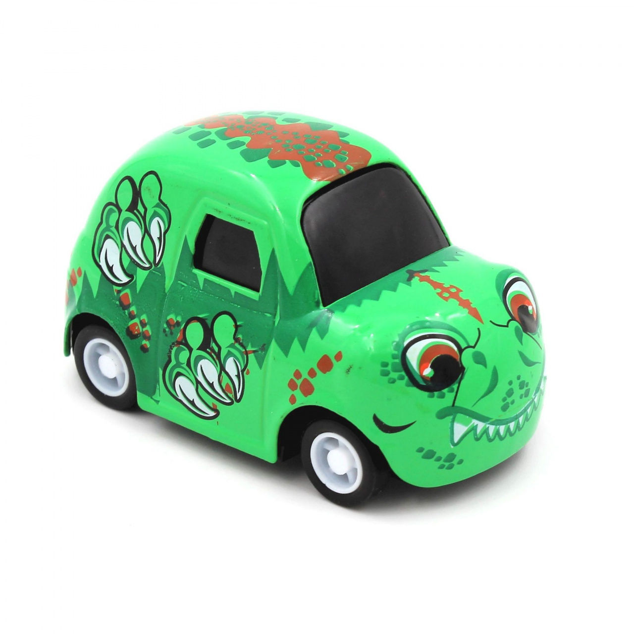 Mașinuță cu sistem pull-back dinozaur verde