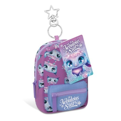 Mini rucsac-breloc Nebulous Stars Agatha, cu carnețel, pix, radieră și abțibilduri