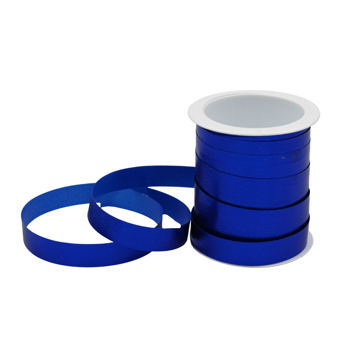 Minirolă rafie albastru metalizat 10m x 10mm