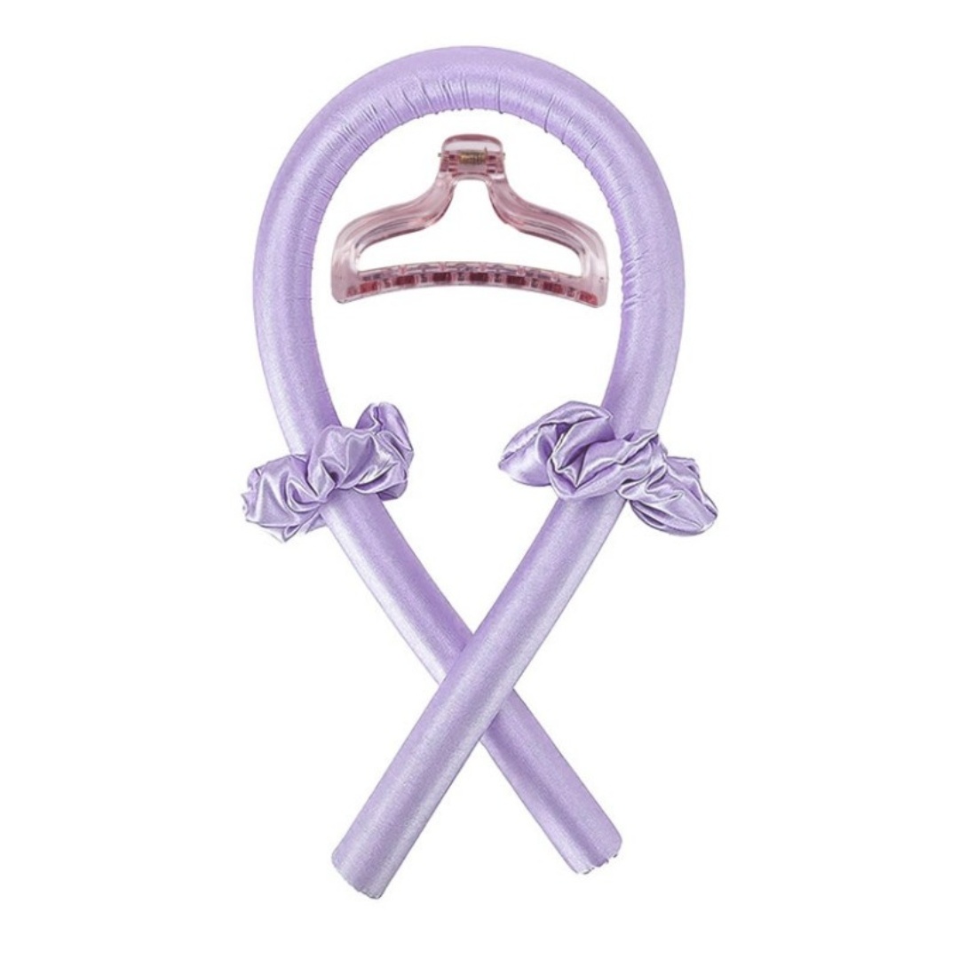 Ondulator fără căldură, din satin, culoarea mov, WDK01FIO, eCarla