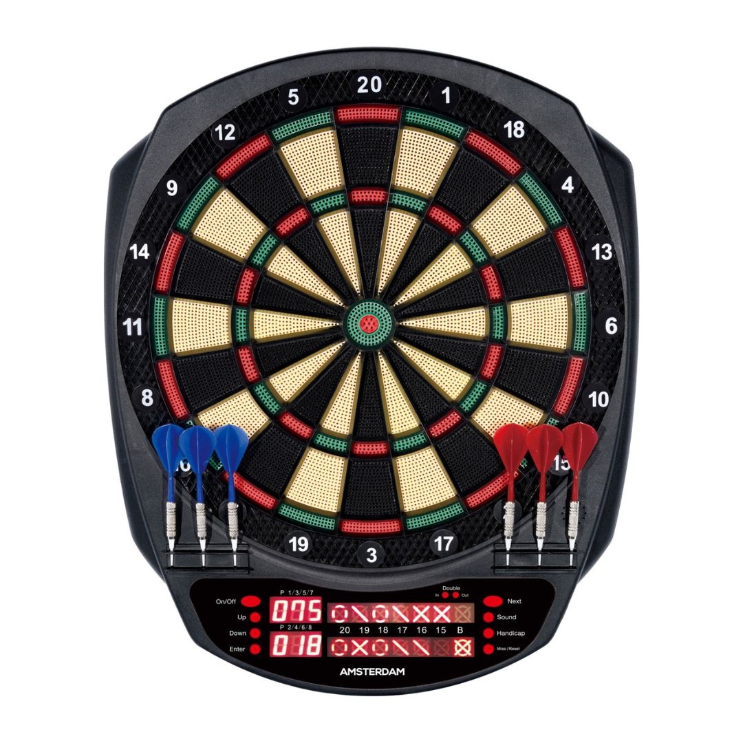 Placă Electronică Darts, XQ Max, pentru 1–8 Jucători, cu 4 Afișaje LED și Jocuri Multiple