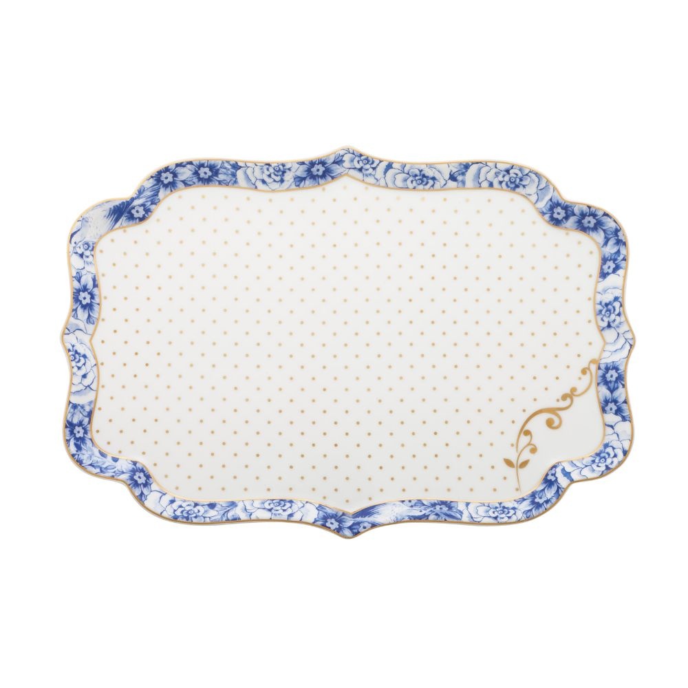 Platou din porțelan, Pip Studio, 26x18cm, colecția Royal White