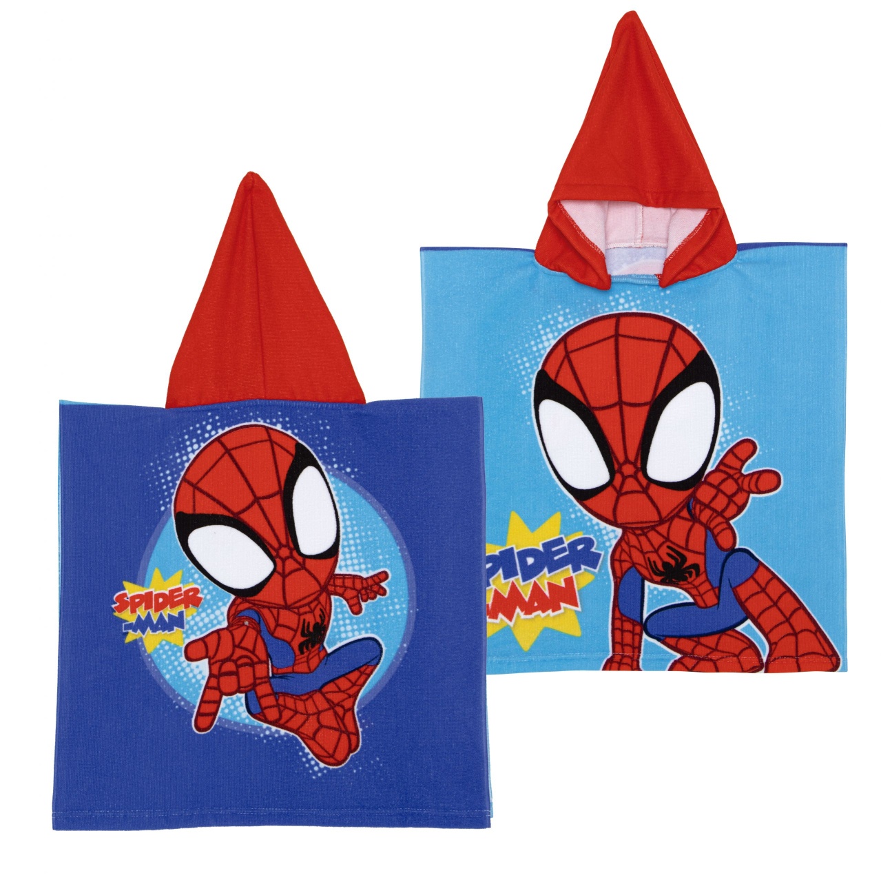 Prosop de plajă, Poncho, pentru copii, model Spidey Friends, 55x55 cm, Arditex