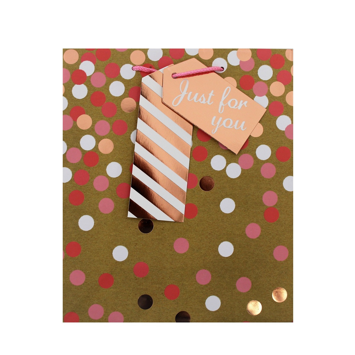 Punga cadou hartie M KRAFT DOTS